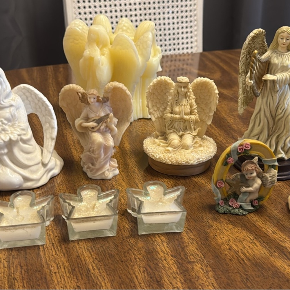 Angel Figurine Set - Cream and White